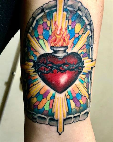 sacred-heart-tattoo photos|realistic religious tattoos.